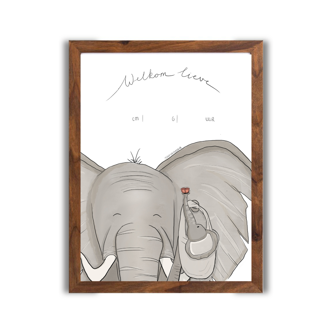 Poster babykamer | Olifant